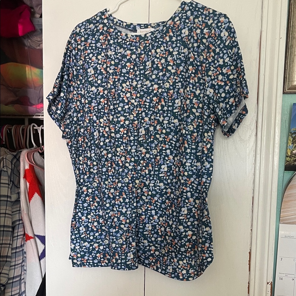 Floral Blue Women's Top